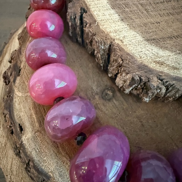 Amy Kahn Russell Pink Agate and Sterling Silver Necklace - Picture 9 of 12